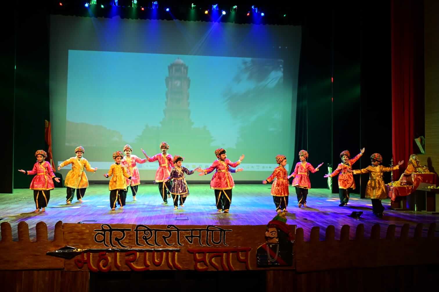 Children performing on stage at Sandipani Play School